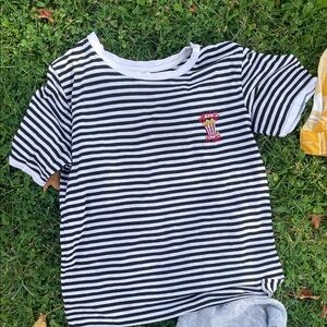 Striped Black and White Kids T-Shirt
